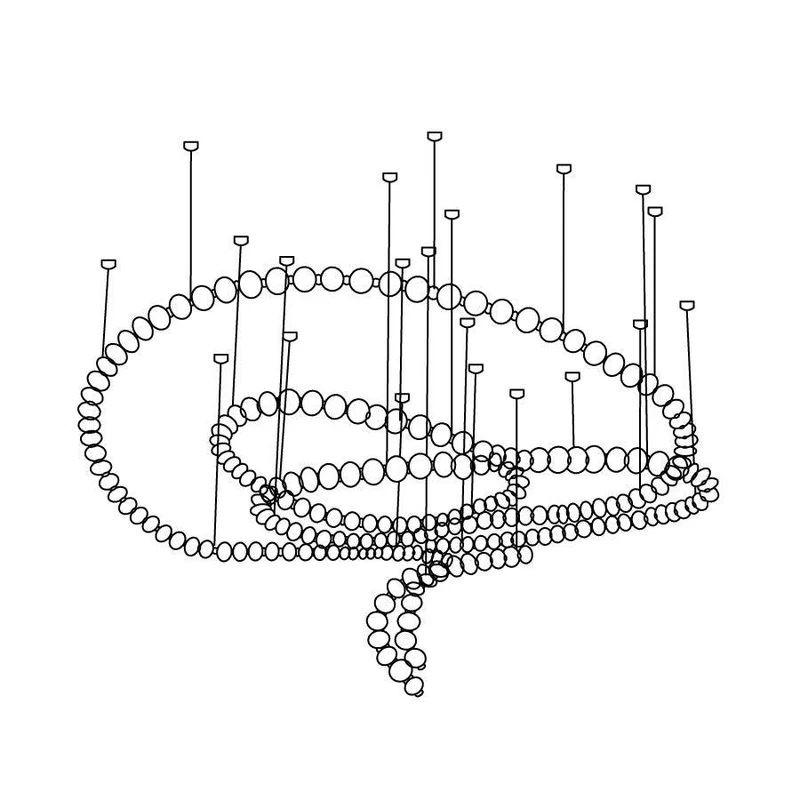 Pearl Necklace Balls Chandelier 132-Balls ∅ 59″ x H 82.7″ / Gold & White / Warm Light 1001 Chandelier