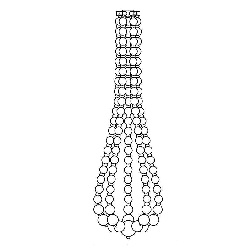 Pearl Necklace Balls Chandelier 130-Balls ∅ 31.5″ x H 110.2″ / Gold & White / Warm Light 1001 Chandelier