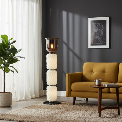 Textured Layered Glass Floor Light