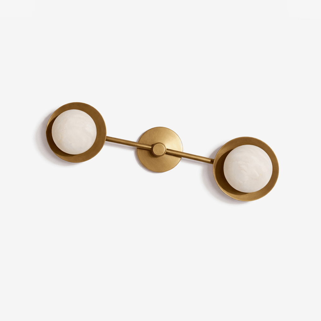 Dual Halo Alabaster Wall Light