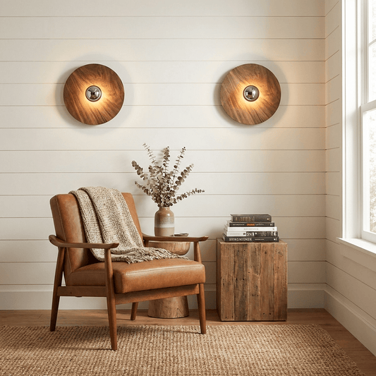 Vireo Wood Disc Wall Light