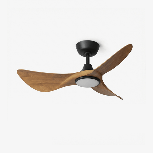 Volant Sculpted Wood Ceiling Fan Light