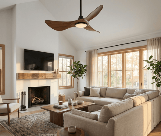 Volant Sculpted Wood Ceiling Fan Light