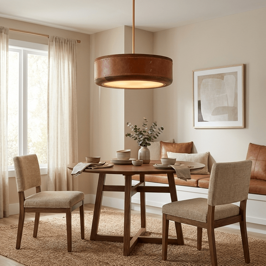 Crafted Leather Ceiling Light
