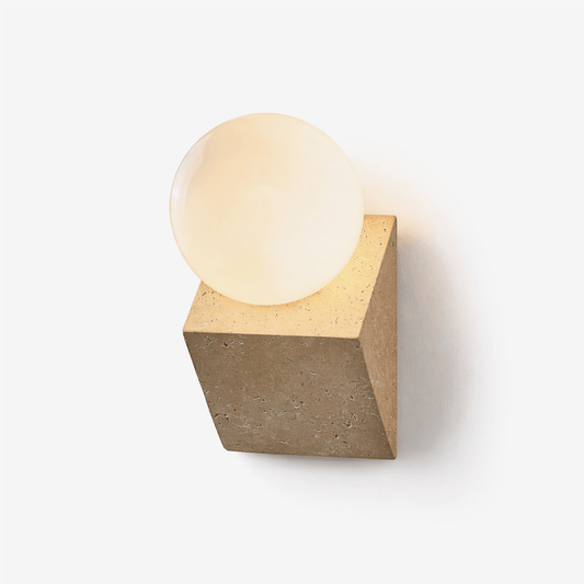 Tavian Orb Travertine Wall Lamp