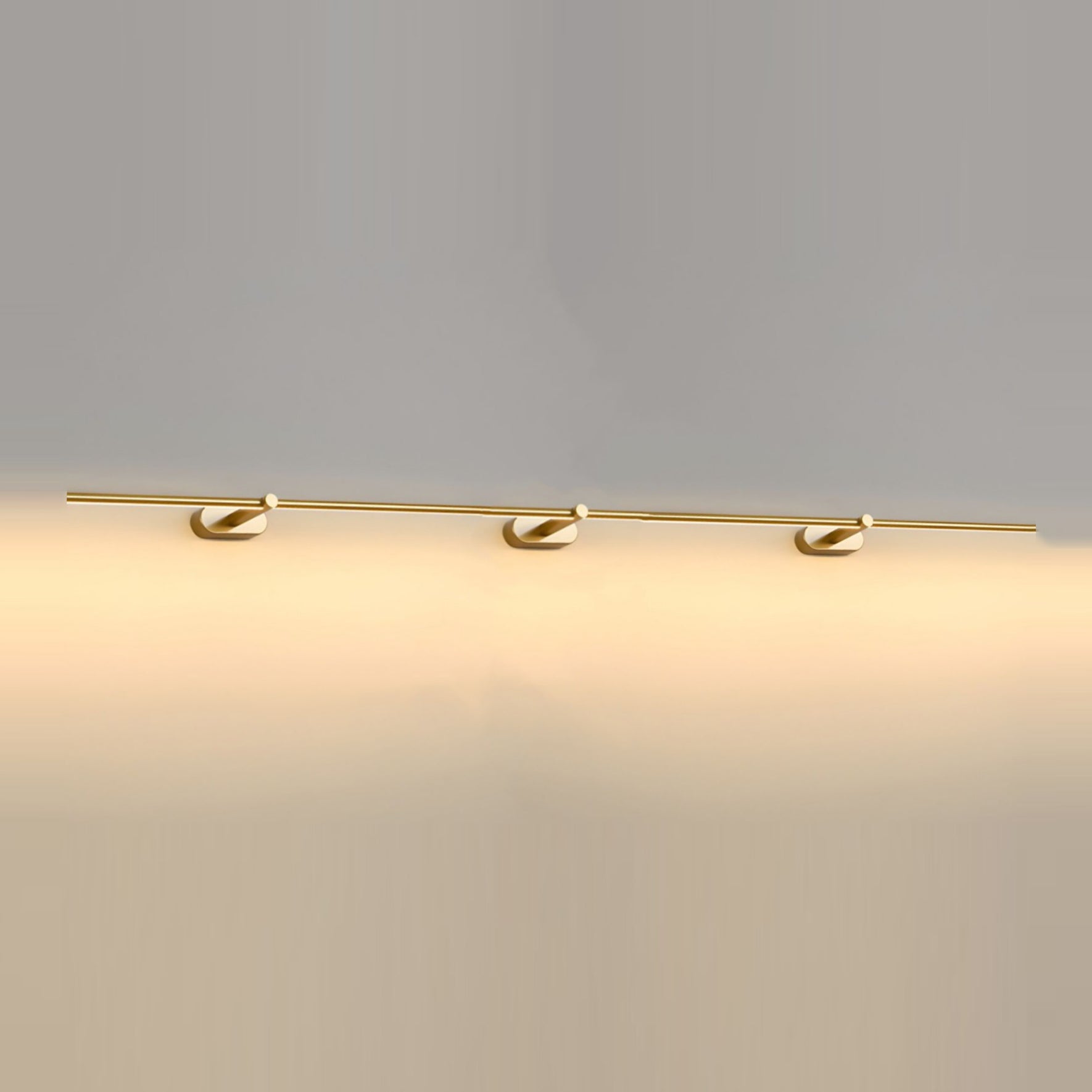 Minimalist Linear Wall Lamp Long ∅ 91″ x H 2″ / Gold & Warm Light Wall lamp