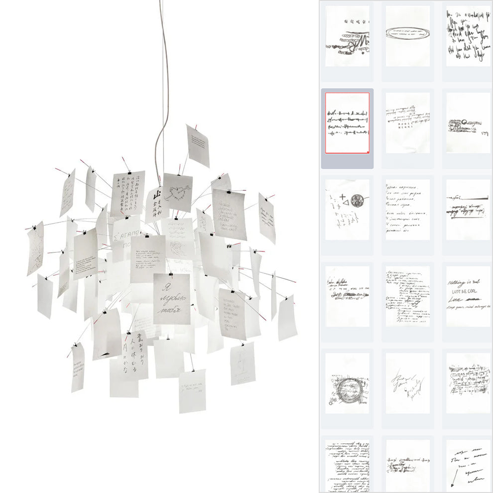 Paper Chandelier ∅ 23.6″ x H 23.6″ / Inspiration Diary Chandelier