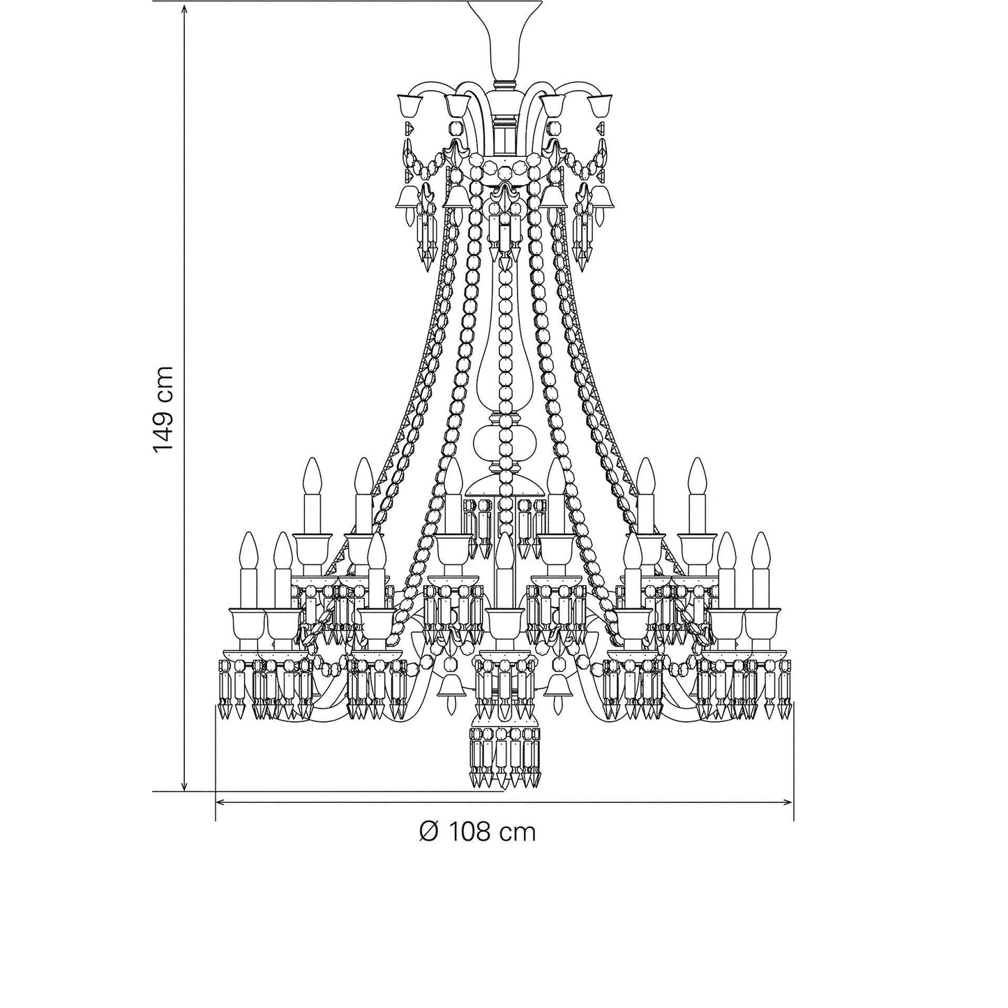 Baccarat Zé‘¼å¬ith Black Chandelier