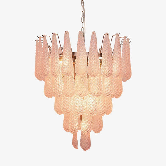 Pink Glass Dewdrop Chandelier