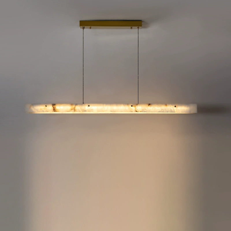 Linear Alabaster Chandelier Ø39’’ / Gold / Warm White Chandelier