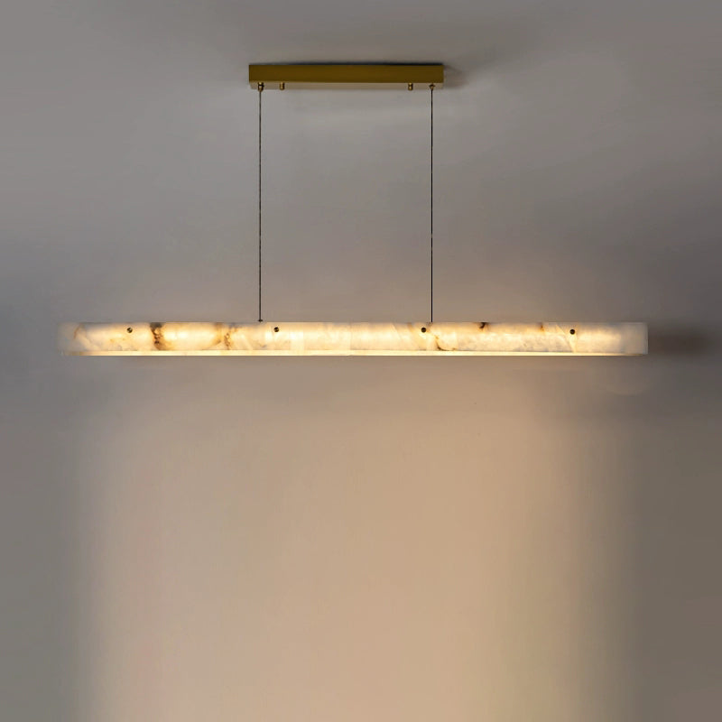 Linear Alabaster Chandelier Ø59’’ / Gold / Warm White Chandelier