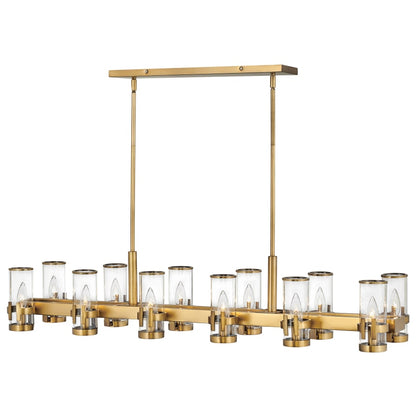 Hinkley Lighting Reeve 12 Light 46" Wide Linear Taper Candle Style Chandelier with Clear Glass Shades