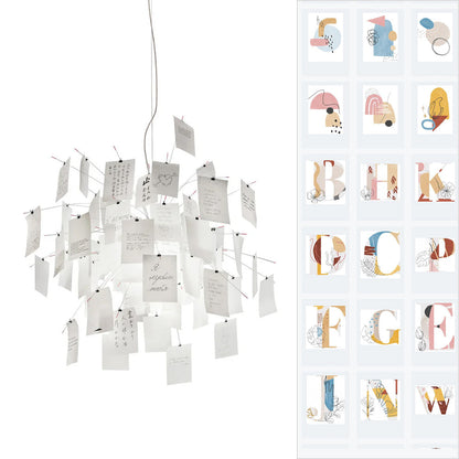Paper Chandelier ∅ 23.6″ x H 23.6″ / Colorful Art Chandelier