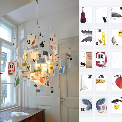 Paper Chandelier ∅ 23.6″ x H 23.6″ / ABC Theme Chandelier