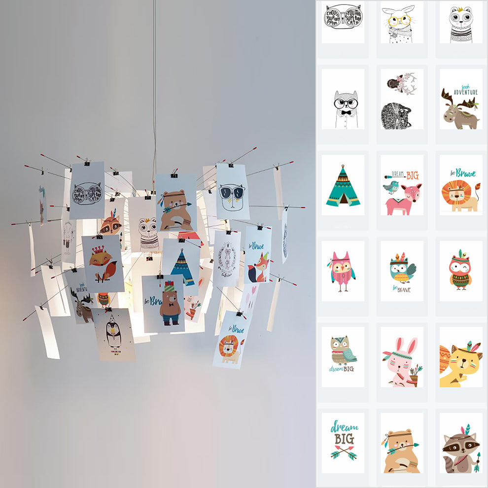 Paper Chandelier ∅ 23.6″ x H 23.6″ / Childlike Theme Chandelier