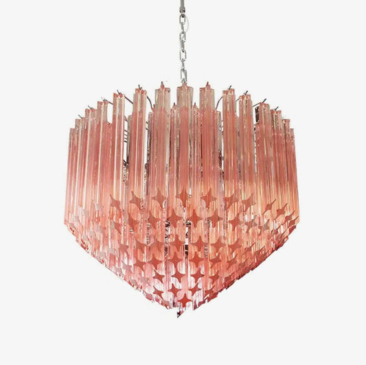 Prism Pink Glass Chandelier