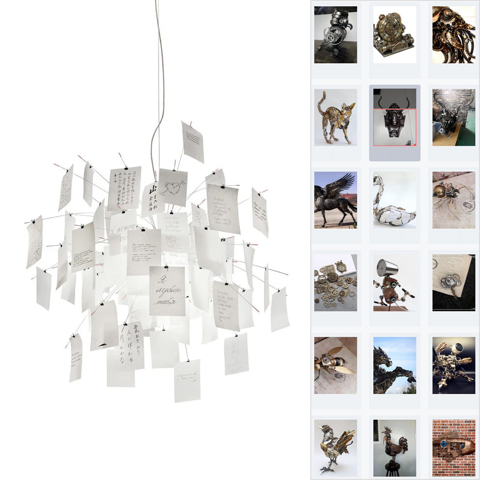 Paper Chandelier ∅ 23.6″ x H 23.6″ / Punk Theme Chandelier