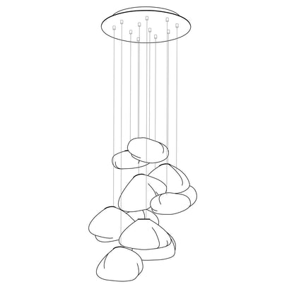 Blown Glass Mesh Pendant Light 11heads Dia 20cm Round canopy / Transparent glass 1001 Pendant light