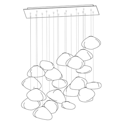 Blown Glass Mesh Pendant Light 20heads Dia 20cm Rectangle canopy / Transparent glass 1001 Pendant light