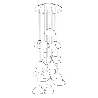 Blown Glass Mesh Pendant Light 20heads Dia 20cm Round canopy / Transparent glass 1001 Pendant light