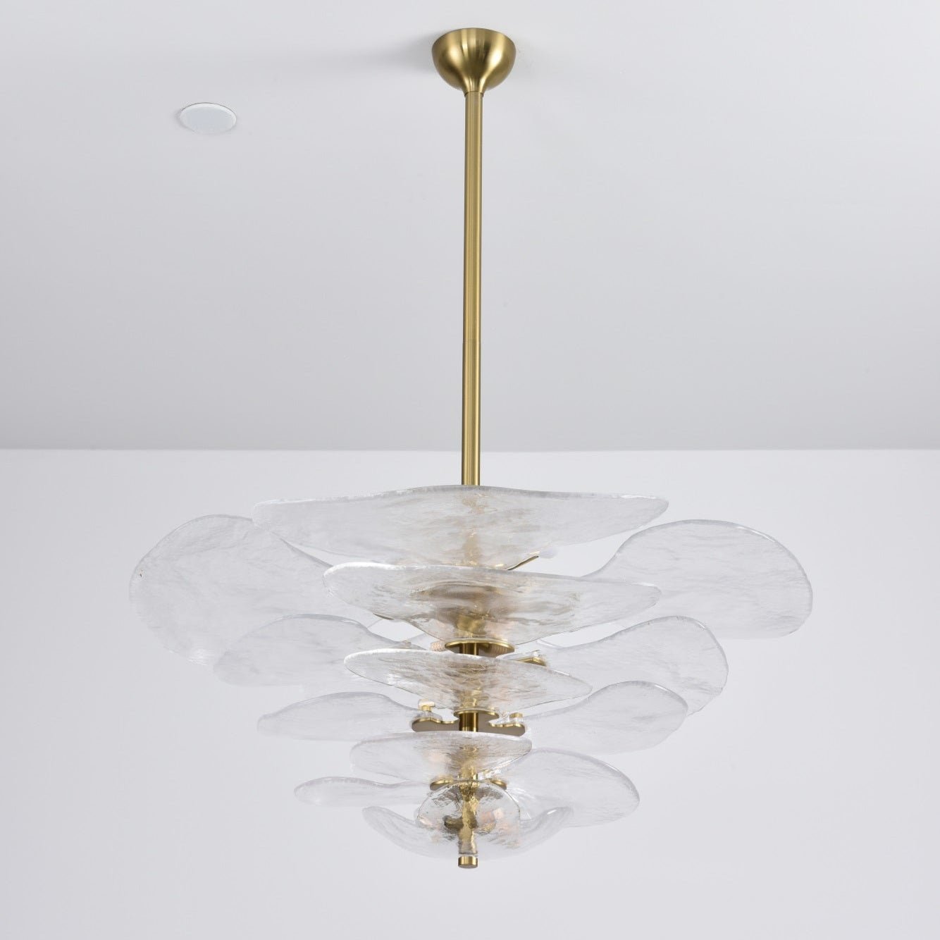 Petals Gold Murano Chandelier 16-lights ∅ 31.8″ x H 14.5″ / Clear & Gold 1001 Chandelier