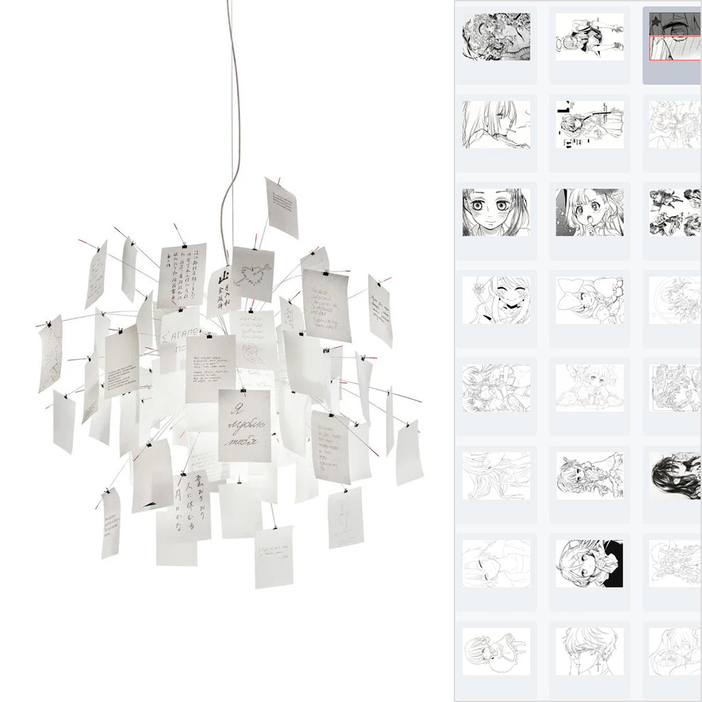 Paper Chandelier ∅ 23.6″ x H 23.6″ / Anime Theme Chandelier