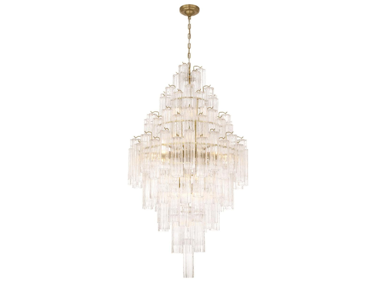 Artcraft Sophia 29-Light Chandelier in Brushed Brass with Clear Tronchi Glassware