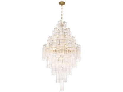 Artcraft Sophia 29-Light Chandelier in Brushed Brass with Clear Tronchi Glassware