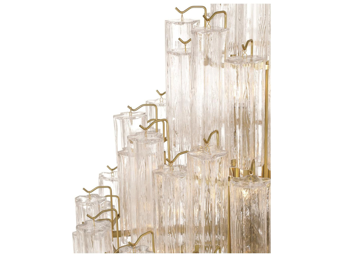 Artcraft Sophia 29-Light Chandelier in Brushed Brass with Clear Tronchi Glassware