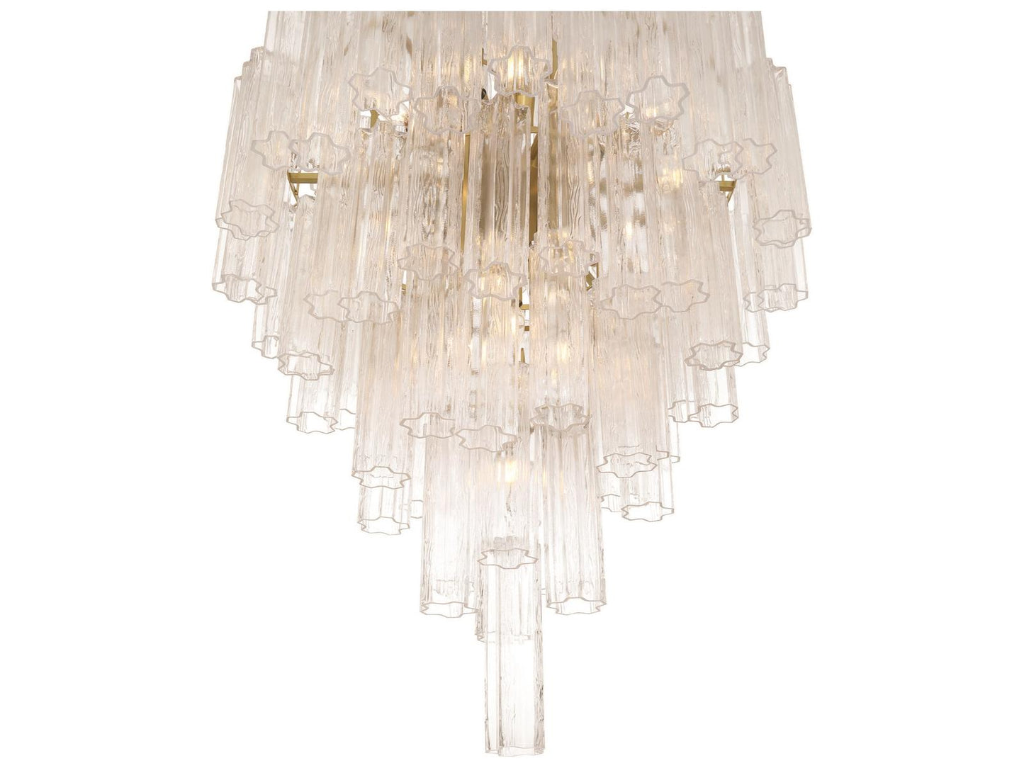 Artcraft Sophia 29-Light Chandelier in Brushed Brass with Clear Tronchi Glassware