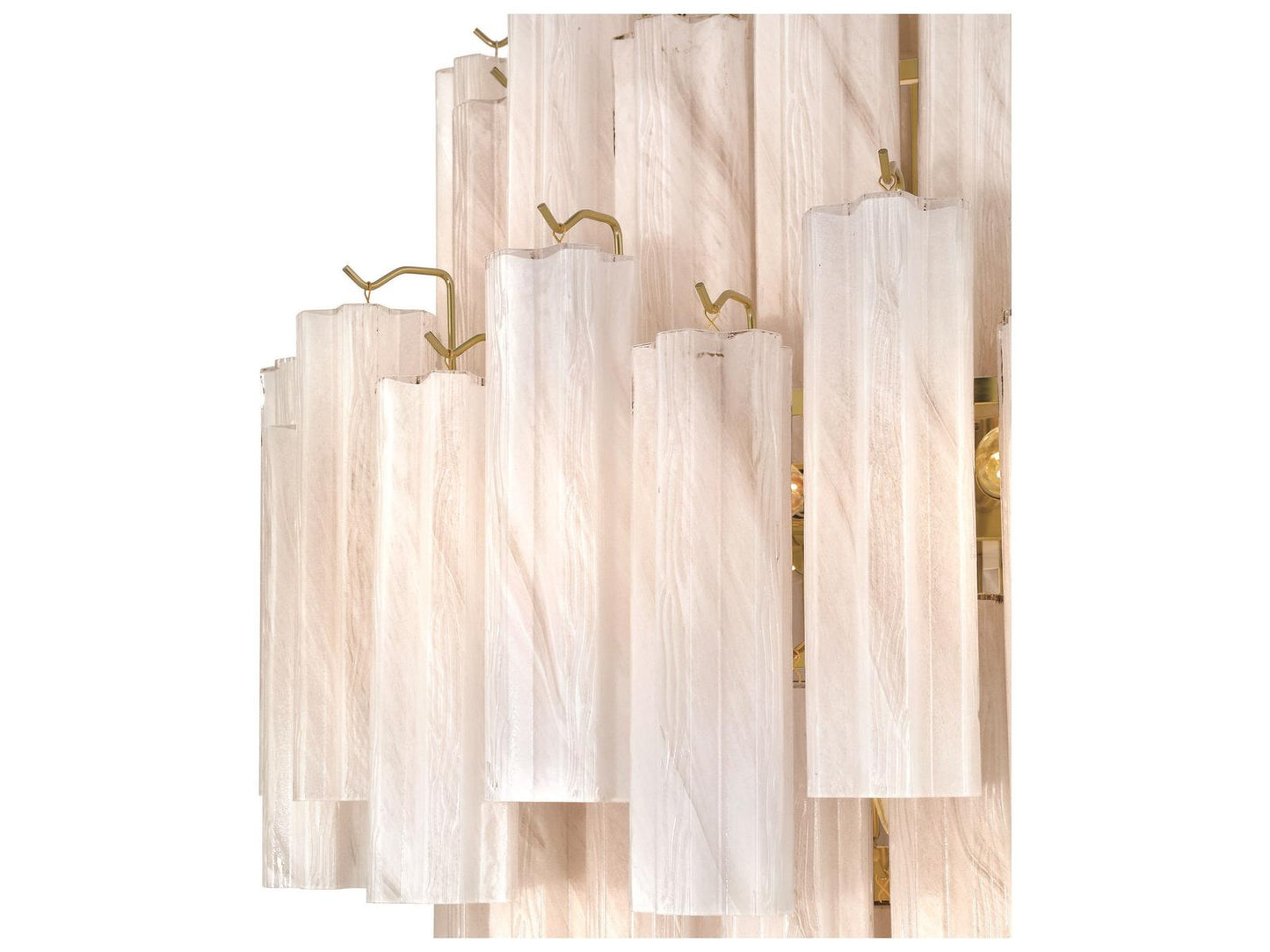 Artcraft Sophia 29-Light Foyer Chandelier in Brushed Brass with Wispy White Glass