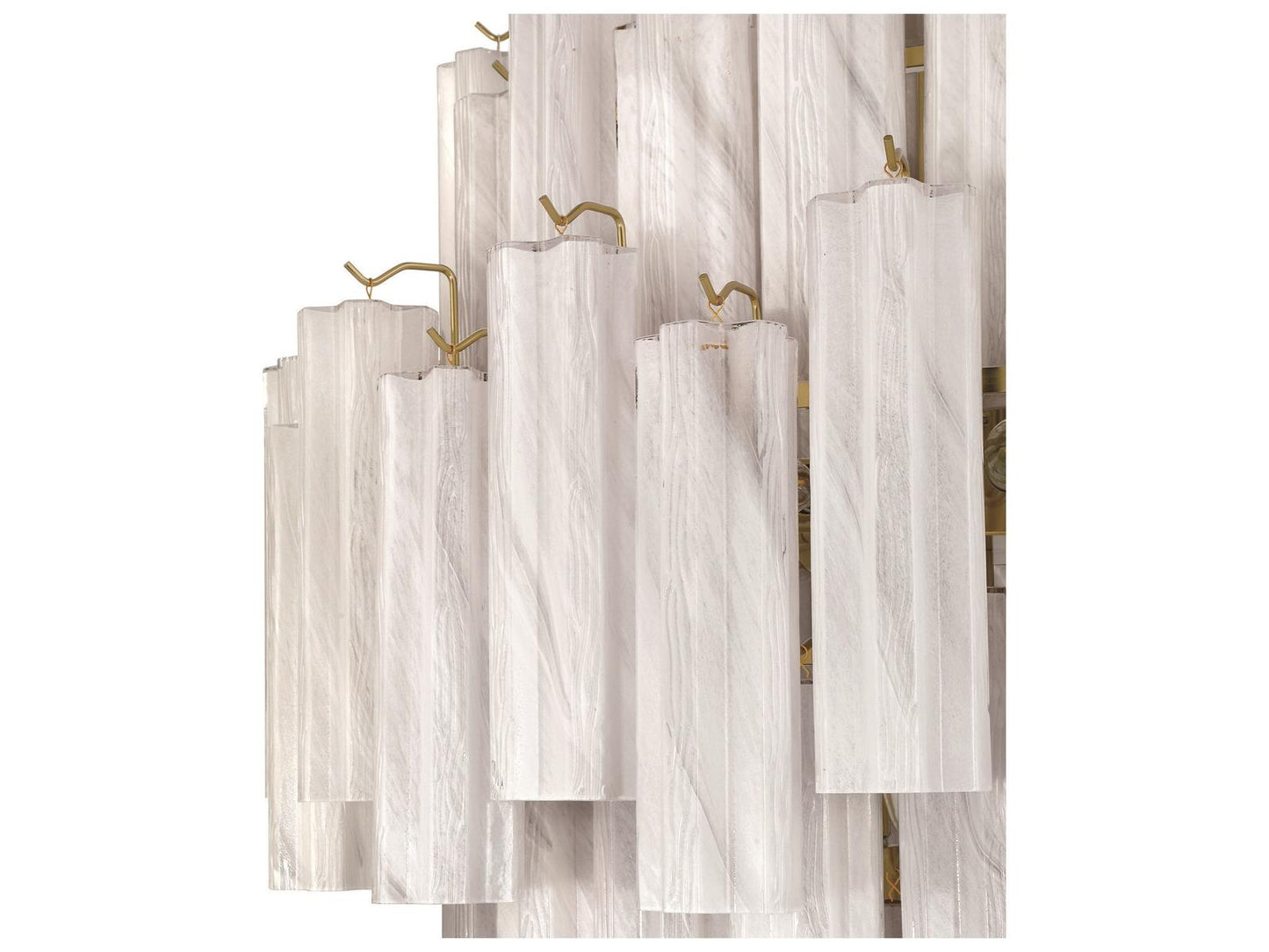Artcraft Sophia 29-Light Foyer Chandelier in Brushed Brass with Wispy White Glass