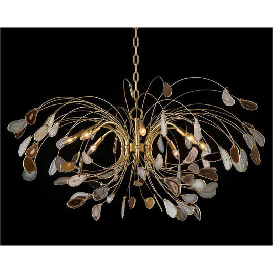 Agate And Brass Eight-Light Chandelier - John Richard