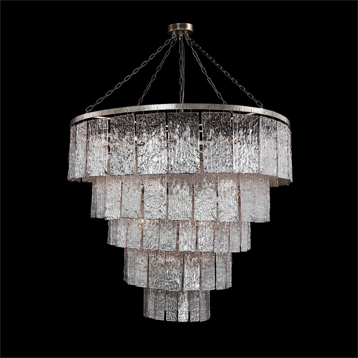 John Richard Twilight Twenty-Four-Light Slumped Glass Chandelier, Silver Sale
