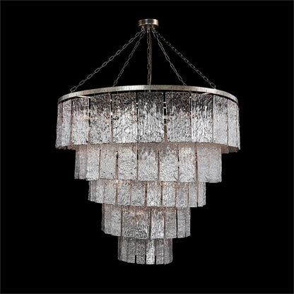 John Richard Twilight Twenty-Four-Light Slumped Glass Chandelier, Silver Sale