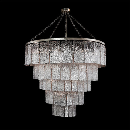 John Richard Twilight Twenty-Four-Light Slumped Glass Chandelier, Silver Sale