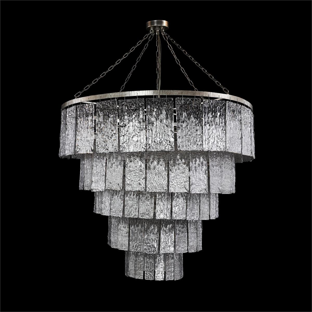 John Richard Twilight Twenty-Four-Light Slumped Glass Chandelier, Silver Sale
