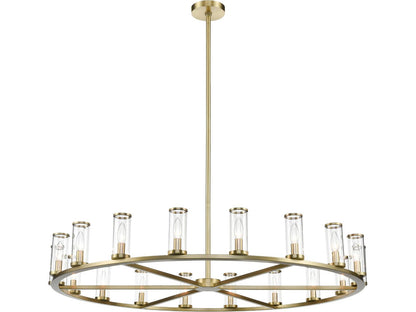 Alora Lighting 18-Light Revolve Chandelier in Natural Brass with Clear Glass