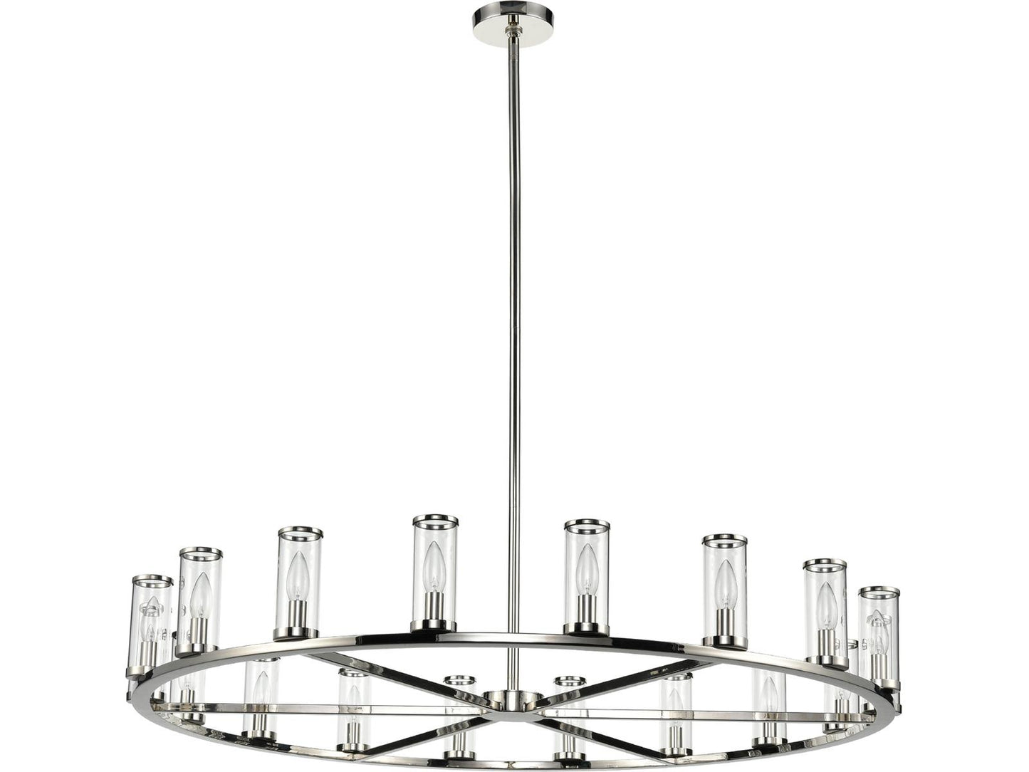 Alora Lighting Revolve 18-Light Chandelier in Polished Nickel and Clear Glass