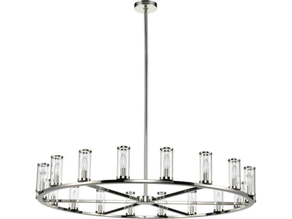 Alora Lighting Revolve 18-Light Chandelier in Polished Nickel and Clear Glass
