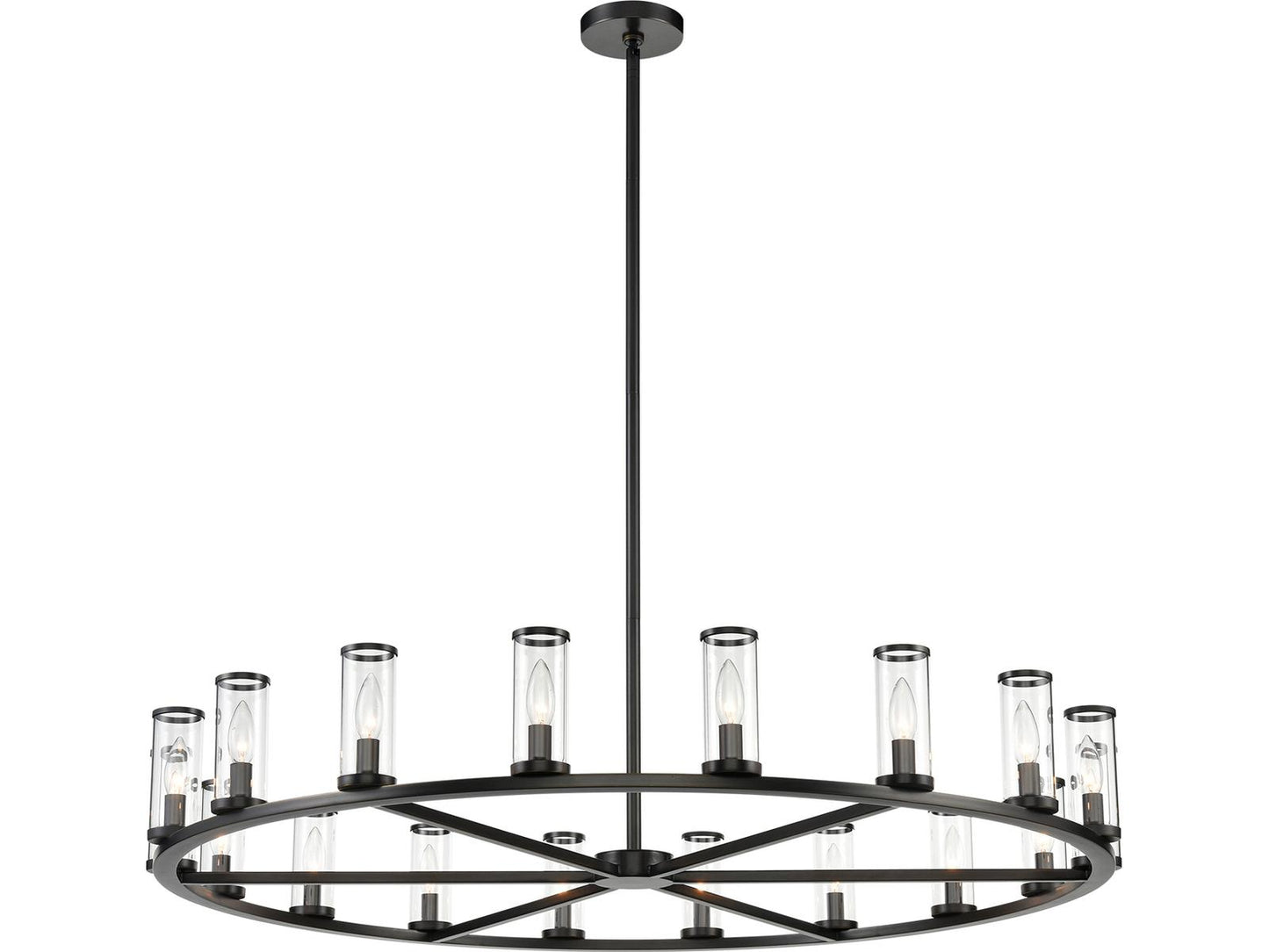 Alora Lighting Revolve 18-Light Chandelier in Urban Bronze with Clear Glass