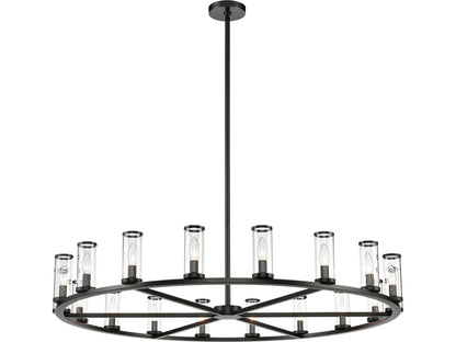 Alora Lighting Revolve 18-Light Chandelier in Urban Bronze with Clear Glass