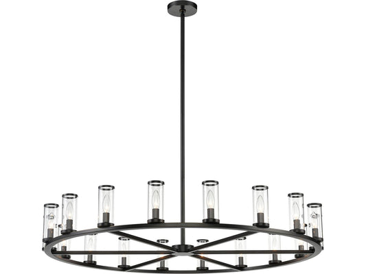 Alora Lighting Revolve 18-Light Chandelier in Urban Bronze with Clear Glass