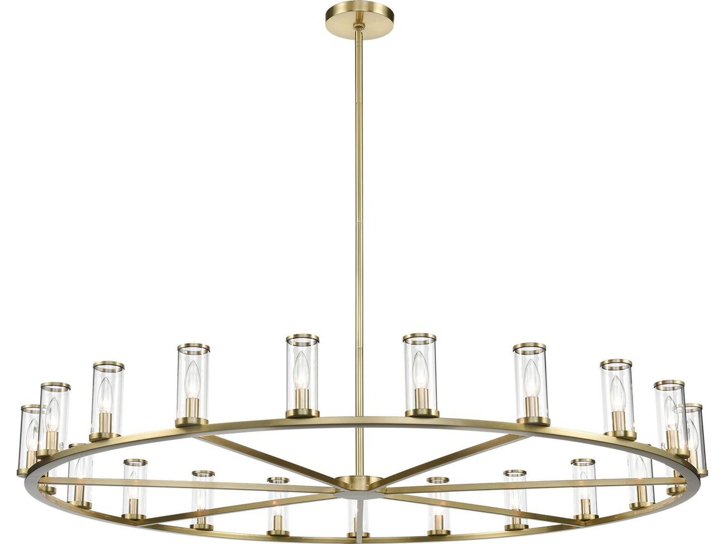 Alora Lighting Revolve 21-Light Chandelier in Natural Brass with Clear Glass