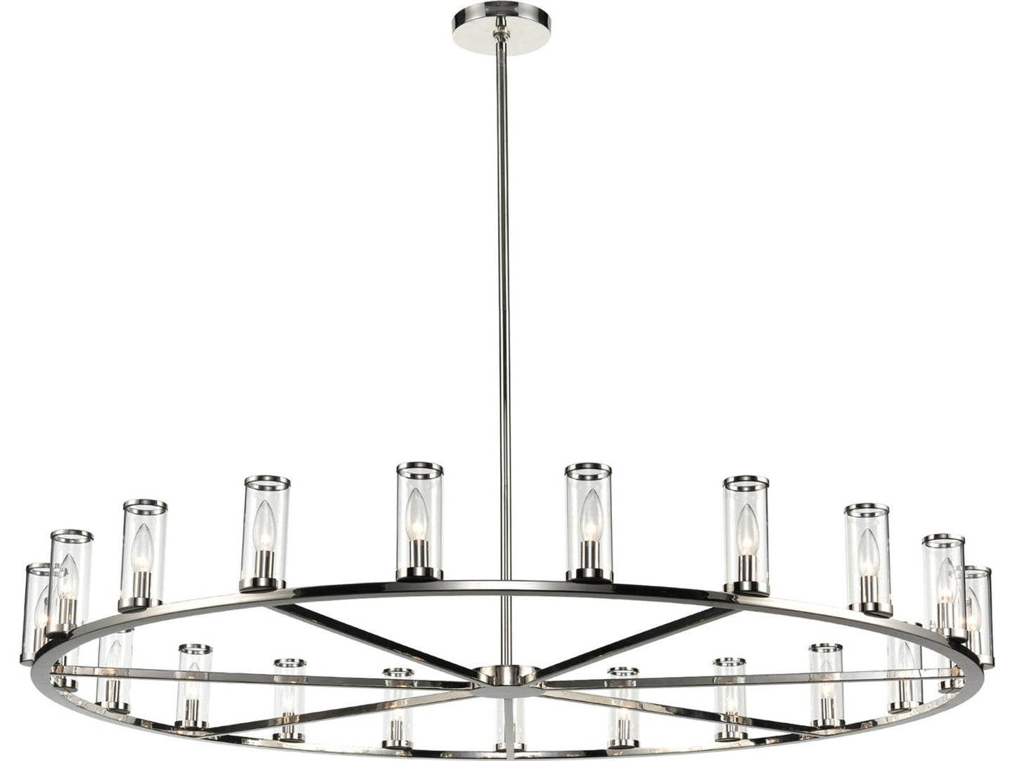 Alora Lighting 21-Light Revolve Chandelier in Polished Nickel and Clear Glass