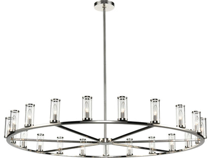 Alora Lighting 21-Light Revolve Chandelier in Polished Nickel and Clear Glass