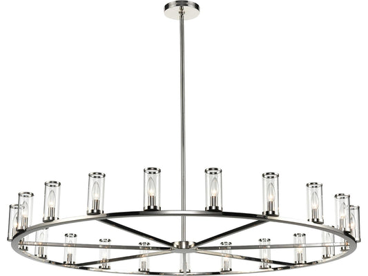 Alora Lighting 21-Light Revolve Chandelier in Polished Nickel and Clear Glass