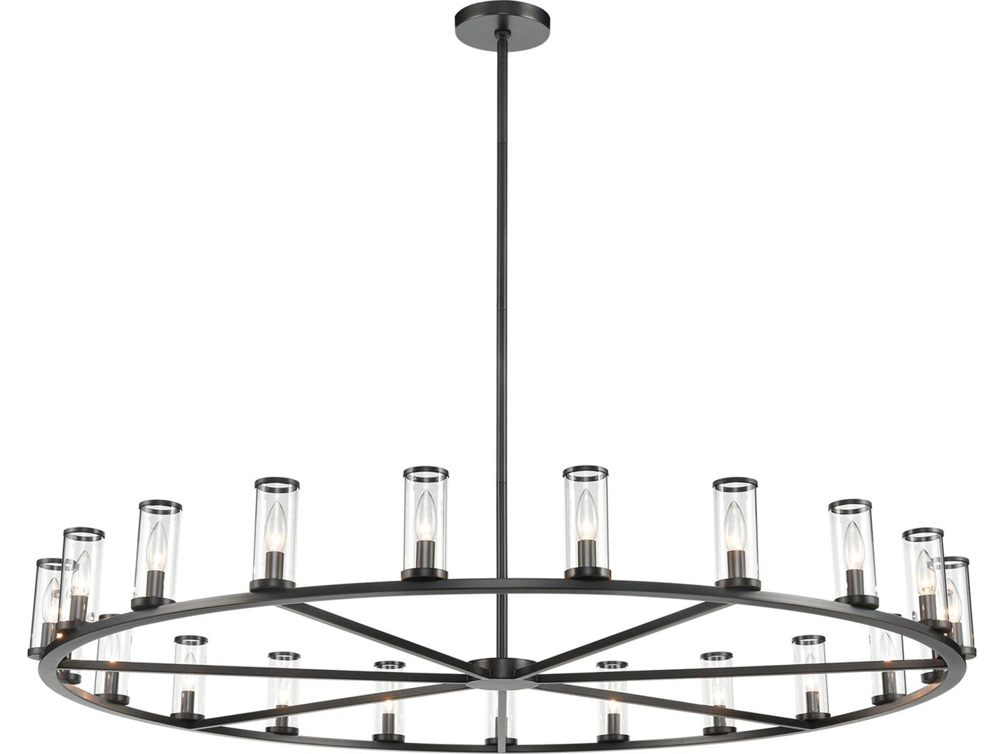 Alora Lighting Revolve 21-Light Chandelier in Clear Glass Urban Bronze