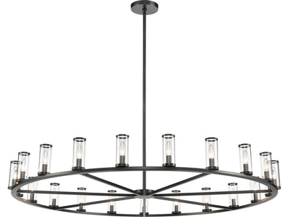 Alora Lighting Revolve 21-Light Chandelier in Clear Glass Urban Bronze