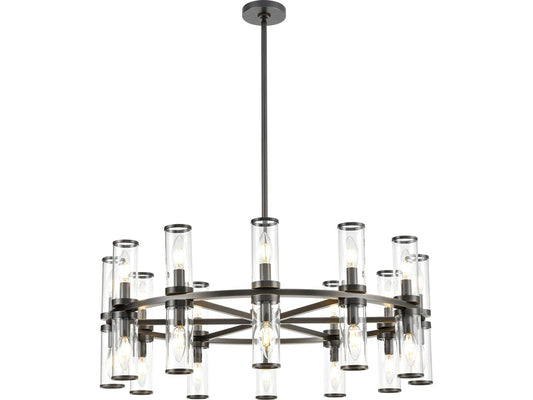 Alora Lighting 24-Light Revolve Chandelier in Urban Bronze with Clear Glass